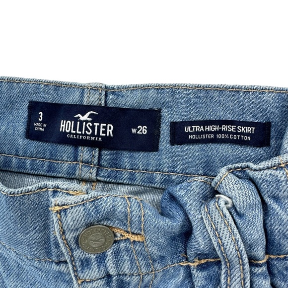HOLLISTER Junior’s Denim Skirt Ultra High Rise Jean Paper Bag Style - Picture 4 of 5